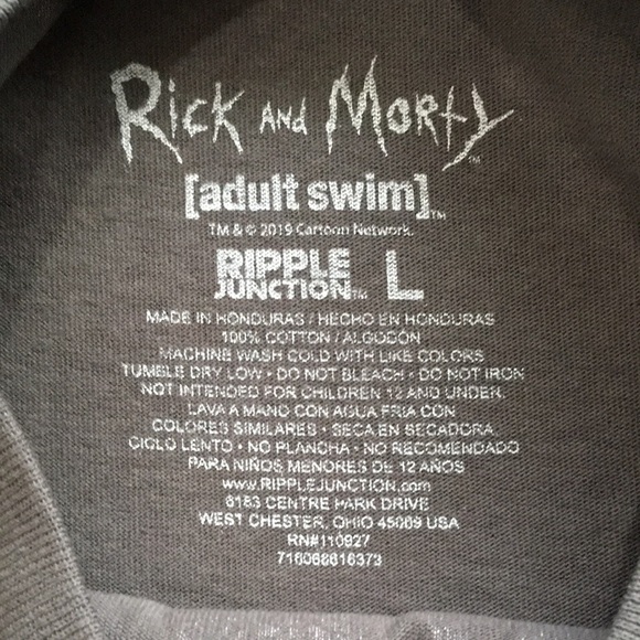 Rick And Morty Portal Mens T-Shirt Large Gray - Picture 4 of 4